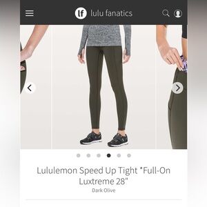 Lululemon speed up leggings size 4 28 in inseam
